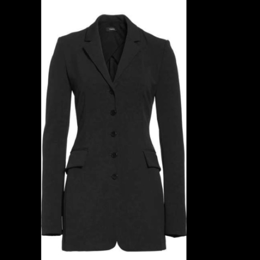 THEORY PERFORMANCE TECH LONGLINE NWT BLACK BLAZER SIZE 00